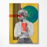 Cuadro en Lienzo - Frau Mit Glas