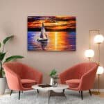 Cuadro en Lienzo - Sunset Boat