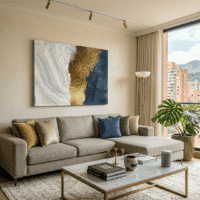 Cuadro en Lienzo - Blau and White - Imagen 5